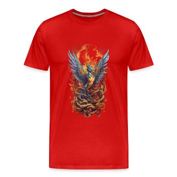 Iconic Mythical Creature Phoenix Bird Streetwear - Men's Premium Organic T-Shirt - red - Front - Damien (186cm)