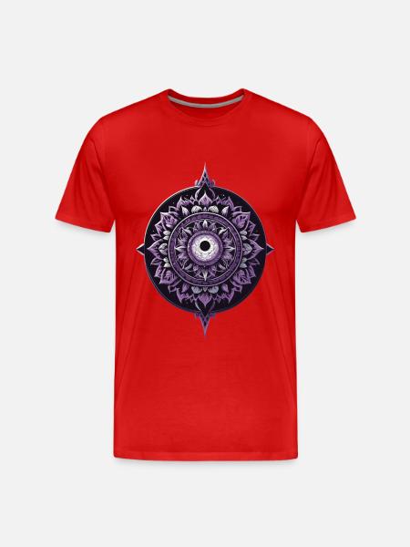 Mandala Design Aesthetic Pattern Spiritual - Men's Premium Organic T-Shirt - red