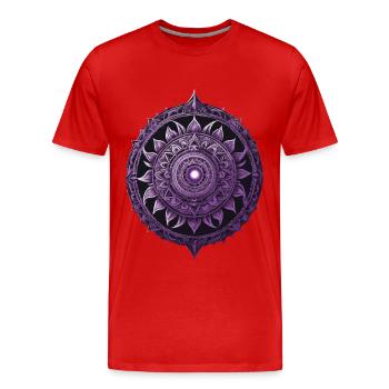 Mandala Design Aesthetic Pattern Spiritual - Men's Premium Organic T-Shirt - red - Front - Damien (186cm)