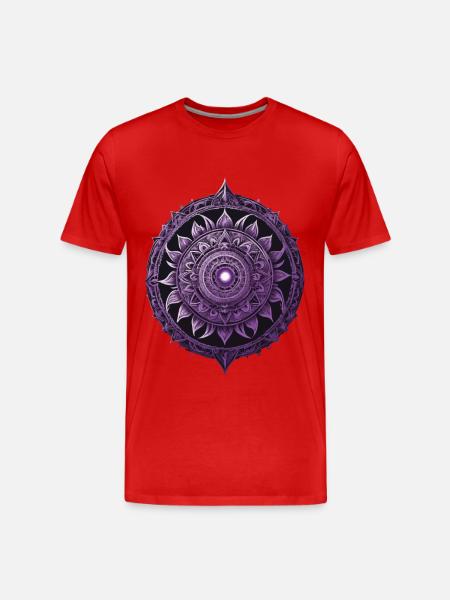 Mandala Design Aesthetic Pattern Spiritual - Men's Premium Organic T-Shirt - red
