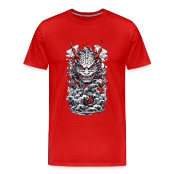Monstre marin Esthétique Yokai Oni japonais - T-shirt bio Premium Homme - rouge - Devant - Damien (186cm)