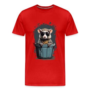 Cool Possum Drôle Poubelle Résidents - T-shirt bio Premium Homme - rouge - Devant - Damien (186cm)