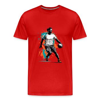 Handball Player Streetwear Iconic Style Design - Men's Premium Organic T-Shirt - red - Front - Damien (186cm)