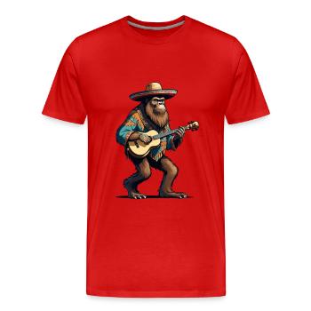 Bigfoot Mexikanischer Mariachi Gitarrist Fiesta - Männer Premium Bio T-Shirt - Rot - Vorne - Damien (186cm)