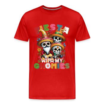 Gnomes Nains Fiesta Drôle de dicton - T-shirt bio Premium Homme - rouge - Devant - Damien (186cm)