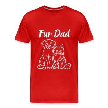 Fur Dad Vater Vatertag Hund Katze Haustier Welpe - Männer Premium Bio T-Shirt - Rot - Vorne - Damien (186cm)