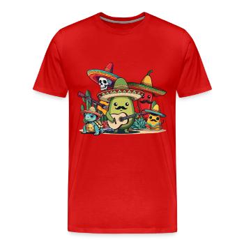 Funny Fiesta Squad Style Vacances Mexicaines - T-shirt bio Premium Homme - rouge - Devant - Damien (186cm)
