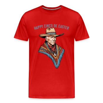 Président confus Satire drôle et humour - T-shirt bio Premium Homme - rouge - Devant - Damien (186cm)