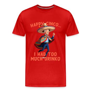 Drôle Confus Président Satire Mexicaine - T-shirt bio Premium Homme - rouge - Devant - Damien (186cm)