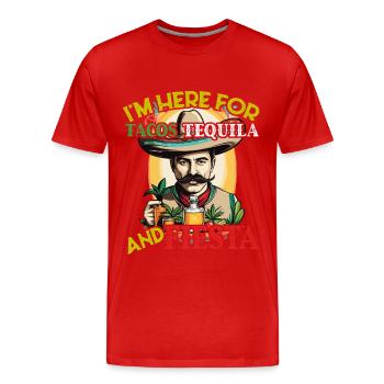 Tacos Tequila Fiesta Cinco De Mayo Lustiges Design - Männer Premium Bio T-Shirt - Rot - Vorne - Damien (186cm)