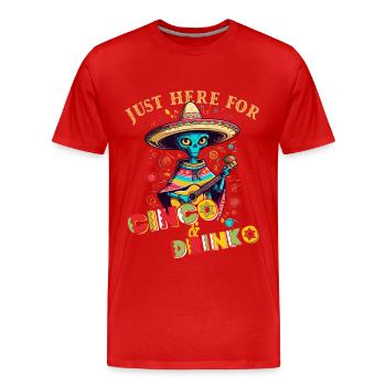 Fiesta Alien Spruch Lustiger Cinco de Mayo - Männer Premium Bio T-Shirt - Rot - Vorne - Damien (186cm)