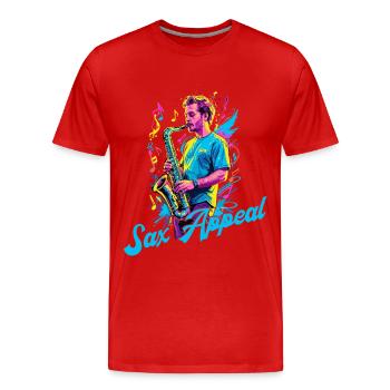 Lustiges Saxophon Design Jazz Musik Liebhaber - Männer Premium Bio T-Shirt - Rot - Vorne - Damien (186cm)