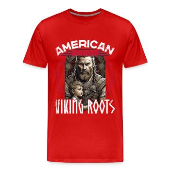 Stolzer Amerikanischer Wikinger Nordische Wurzeln - Männer Premium Bio T-Shirt - Rot - Vorne - Damien (186cm)