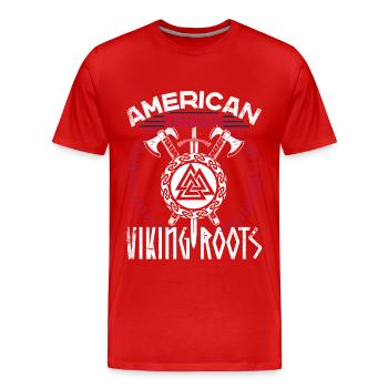 Stolzer Amerikanischer Wikinger Nordische Wurzeln - Männer Premium Bio T-Shirt - Rot - Vorne - Damien (186cm)
