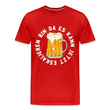 Es Kann Eskalieren Lustiges Bier Design - Männer Premium Bio T-Shirt - Rot - Vorne - Damien (186cm)