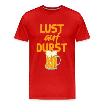 Desire Thirst Beer Lover Funny Beer Design - Men's Premium Organic T-Shirt - red - Front - Damien (186cm)