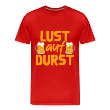 Thirst for Drinking Humorous Beer - Men's Premium Organic T-Shirt - red - Front - Damien (186cm)