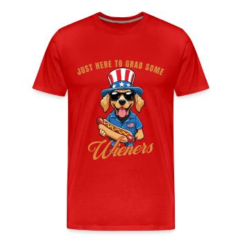 Schnapp Dir Ein Paar Wieners Retro Vintage Design - Männer Premium Bio T-Shirt - Rot - Vorne - Damien (186cm)