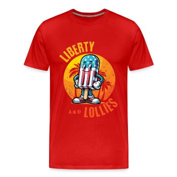Liberty And Lollies Retro Vintage Design - Männer Premium Bio T-Shirt - Rot - Vorne - Damien (186cm)