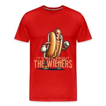 All About Wieners 4th Of July Memorial Day - Men's Premium Organic T-Shirt - red - Front - Damien (186cm)