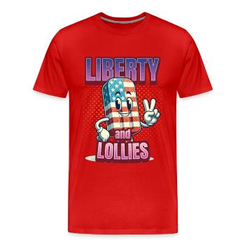 Liberty And Lollies 4th Of July Memorial Day - Men's Premium Organic T-Shirt - red - Front - Damien (186cm)