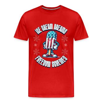 Funny Ice Cream 4th Of July Memorial Day - Men's Premium Organic T-Shirt - red - Front - Damien (186cm)
