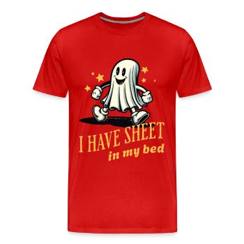 Funny Ghost Saying Halloween Costume - Men's Premium Organic T-Shirt - red - Front - Damien (186cm)