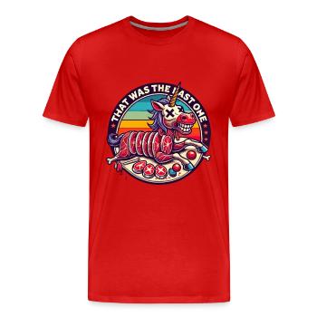Funny, gloomy gallows humor has been the last - Men's Premium Organic T-Shirt - red - Front - Damien (186cm)