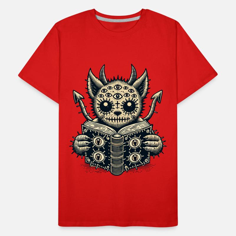 Goth Cat Devilish Demons Cat Horror Cat Men's Premium Organic T-Shirt