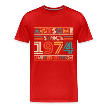 Impressive since 1974 - Men's Premium Organic T-Shirt - red - Front - Damien (186cm)