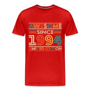 Impressive since 1994 - Men's Premium Organic T-Shirt - red - Front - Damien (186cm)