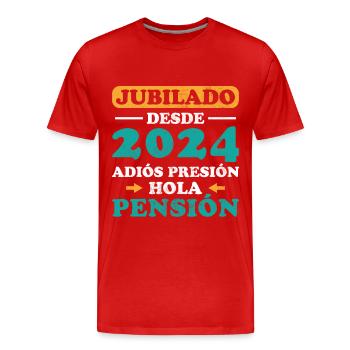 Im Ruhestand ab 2024 Auf Wiedersehen Druck Hallo Pension - Männer Premium Bio T-Shirt - Rot - Vorne - Damien (186cm)