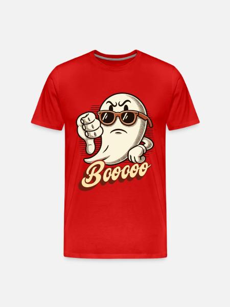 Booing Ghost Funny Ghost Design - Men's Premium Organic T-Shirt - red