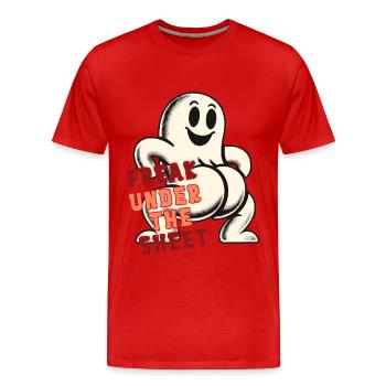 Freak dans la feuille drôle de conception fantôme - T-shirt bio Premium Homme - rouge - Devant - Damien (186cm)