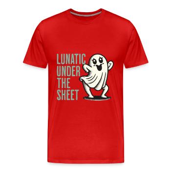 Lunatique sous le drap drôle de conception fantôme - T-shirt bio Premium Homme - rouge - Devant - Damien (186cm)