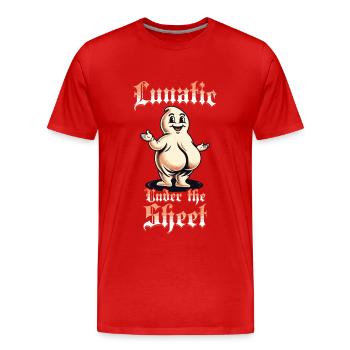 Lunatique sous la feuille Funny Ghost Design - T-shirt bio Premium Homme - rouge - Devant - Damien (186cm)