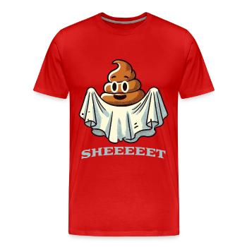 Lustiges Kackhaufen Gespenst Sheet Gespenst - Männer Premium Bio T-Shirt - Rot - Vorne - Damien (186cm)