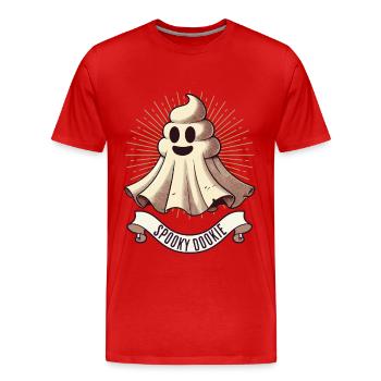 Funny poop pile ghost humorous poop - Men's Premium Organic T-Shirt - red - Front - Damien (186cm)
