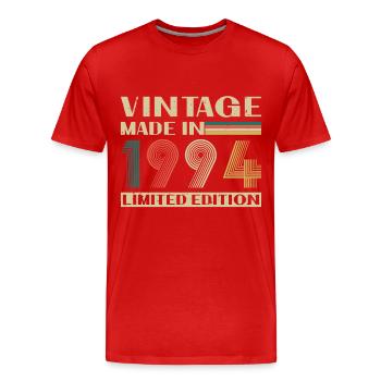 Vinatge 1994 Geburtstagsgeschenk - Männer Premium Bio T-Shirt - Rot - Vorne - Damien (186cm)