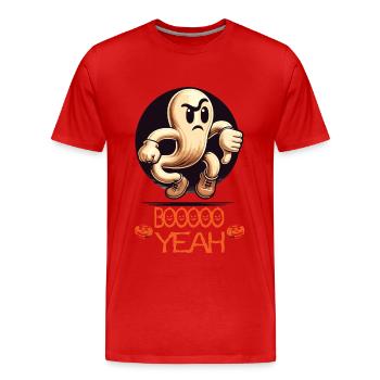 Boo Yeah Fantôme Drôle Dicton - T-shirt bio Premium Homme - rouge - Devant - Damien (186cm)