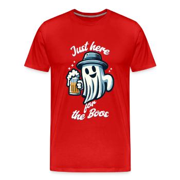 Funny Halloween ghost here for the liquor - Men's Premium Organic T-Shirt - red - Front - Damien (186cm)