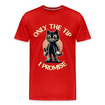 Lustiger Katzen Spruch only The Tip Psycho Katze - Männer Premium Bio T-Shirt - Rot - Vorne - Damien (186cm)