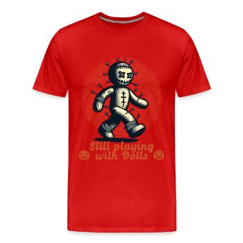 Poupée vaudou Creepy Party Design - T-shirt bio Premium Homme - rouge - Devant - Damien (186cm)