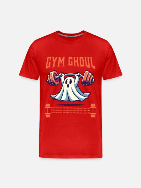 Gym Ghoul Halloween Fitness Ghost - Men's Premium Organic T-Shirt - red