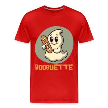 Ghost with Booguette for Baguette Fans - Men's Premium Organic T-Shirt - red - Front - Damien (186cm)