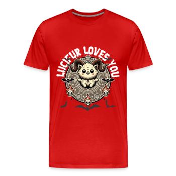 Lucifer t’aime style mystique - T-shirt bio Premium Homme - rouge - Devant - Damien (186cm)