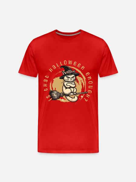 Is Halloween enough witch cat - Men's Premium Organic T-Shirt - red