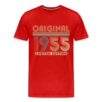 Original 1955 Vintage Retro Jubiläumsgeschenk - Männer Premium Bio T-Shirt - Rot - Vorne - Damien (186cm)