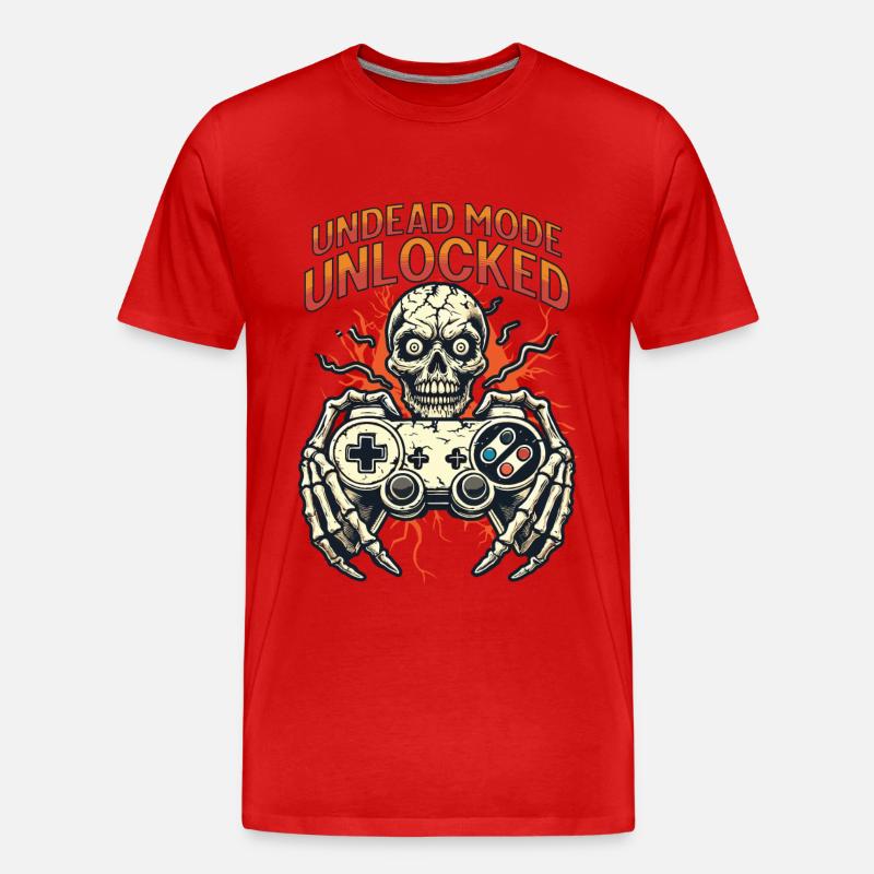 Zombie Gaming Controller Entfesselter Untoter - Männer Premium Bio T-Shirt - Rot
