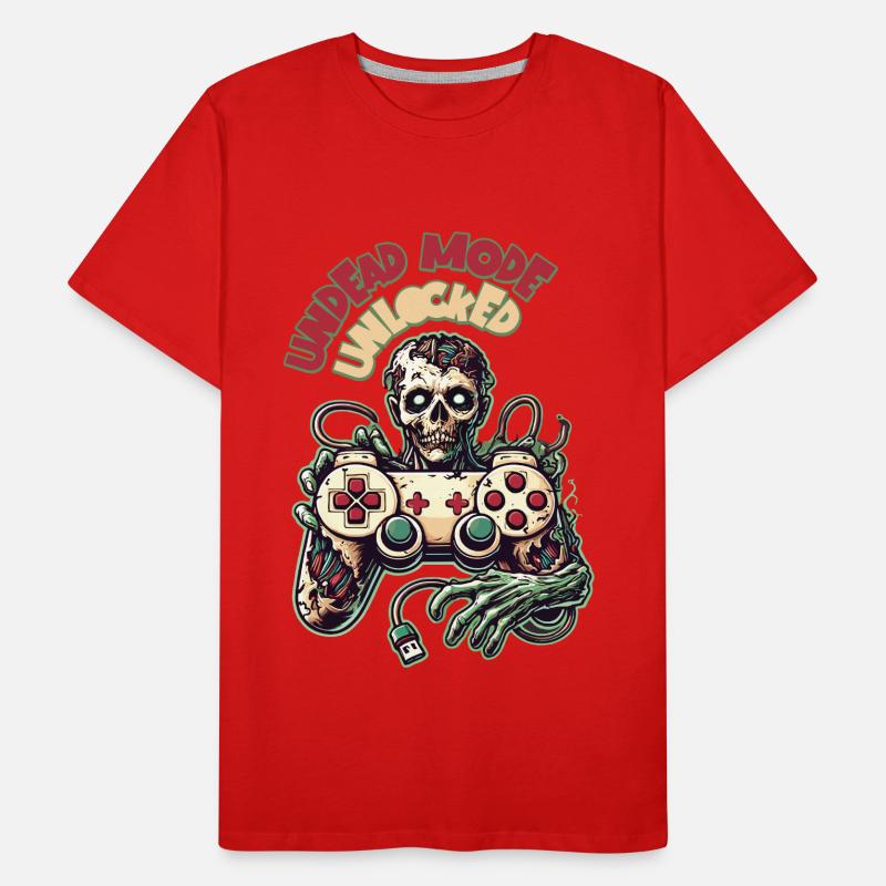 Manette de jeu zombie Mode mort-vivant T-shirt bio Premium Homme